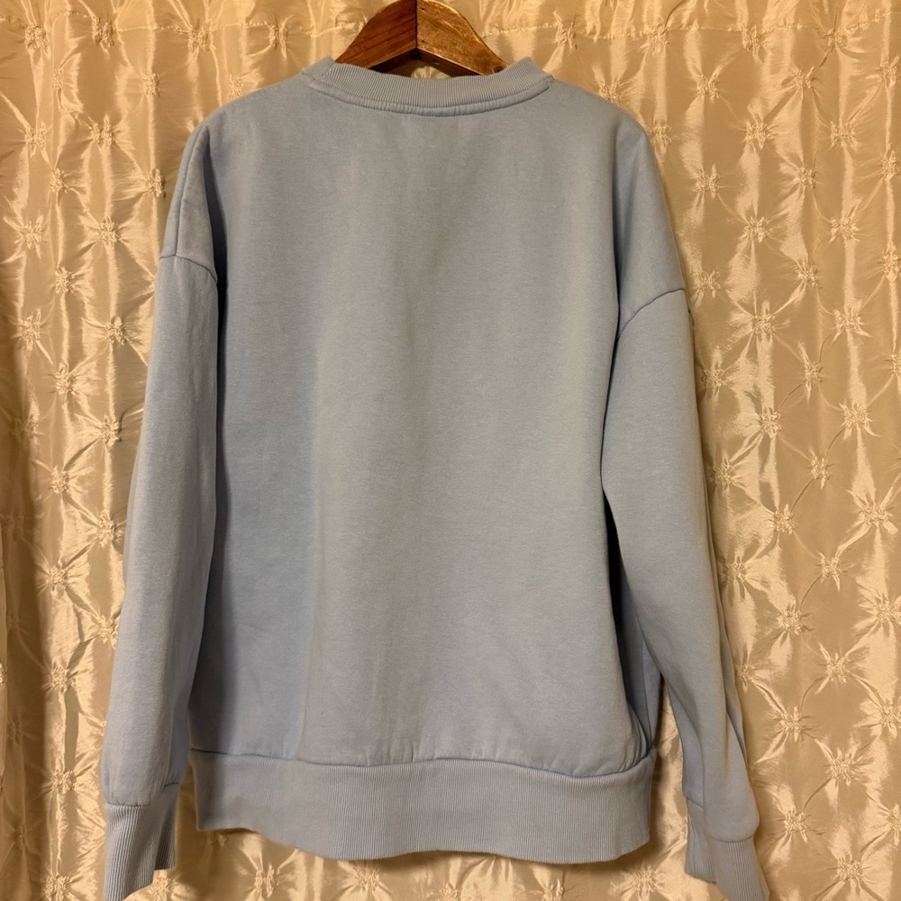 LSKD Sport Blue Oversized Crewneck Graphic Sweatshirt Preppy Sporty - Picture 4 of 11